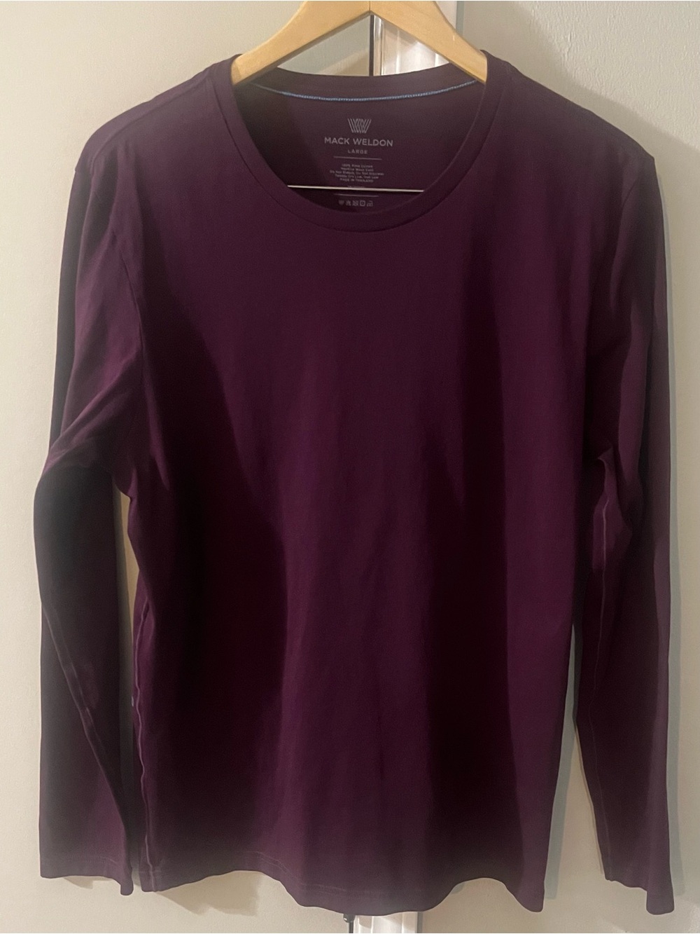 Mack Weldon Long-Sleeve Crewneck Tee, Pima Cotton, Large